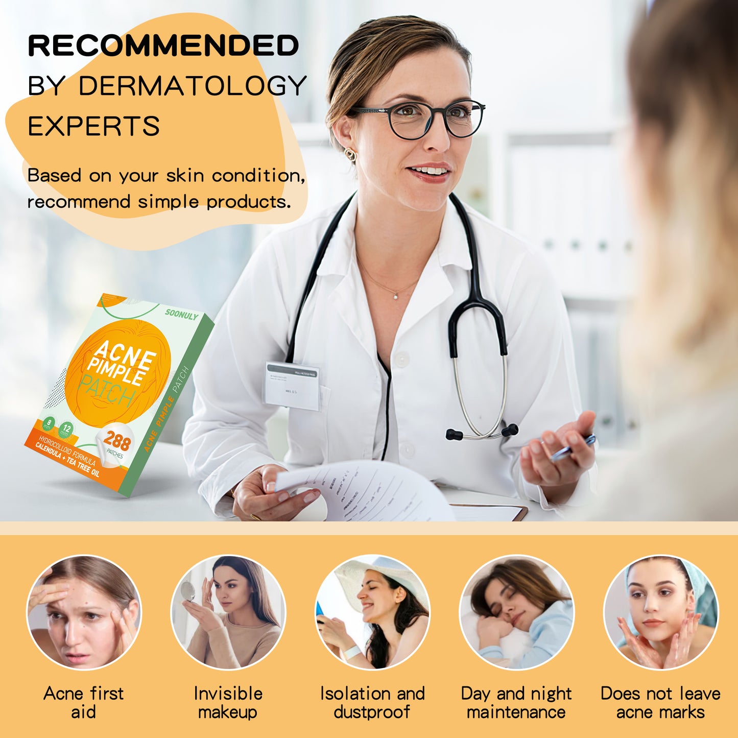 288pcs Hydrocolloid Acne Pimple Patches