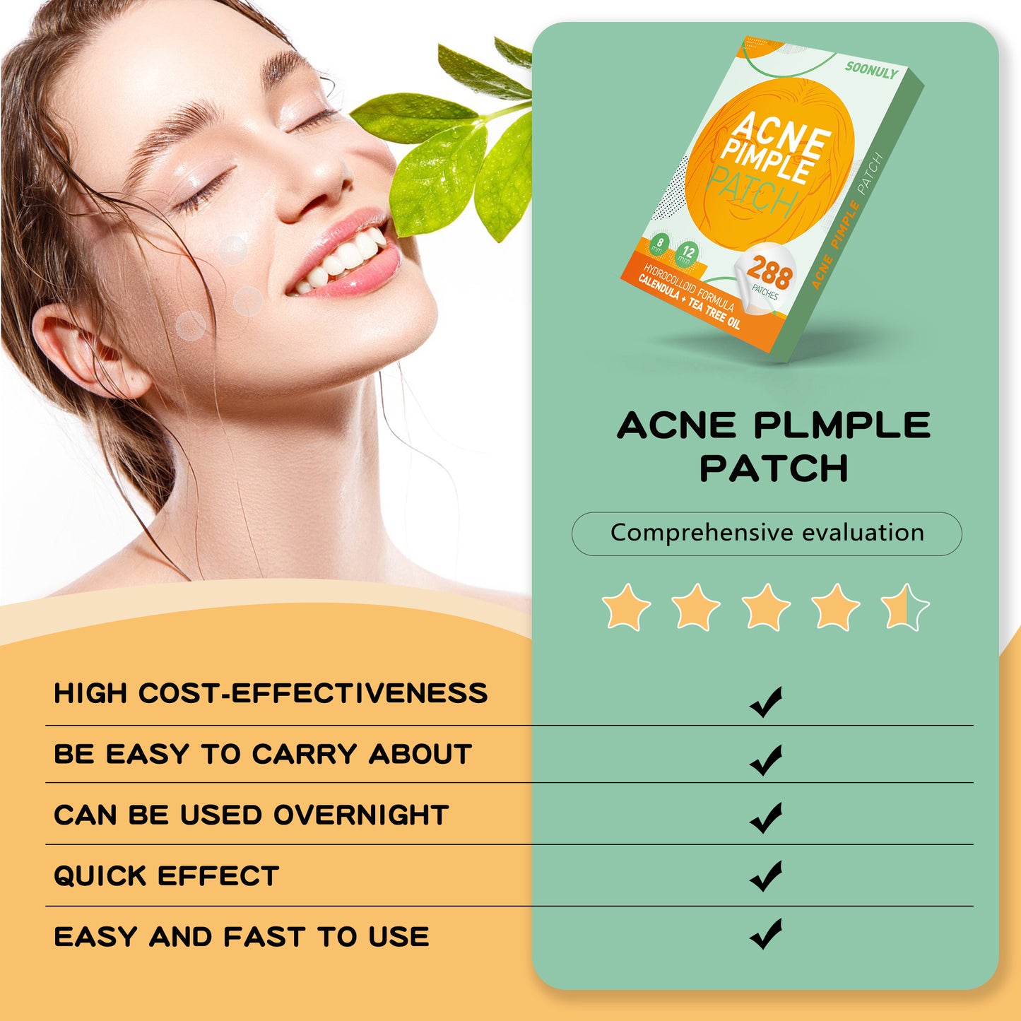 288pcs Hydrocolloid Acne Pimple Patches