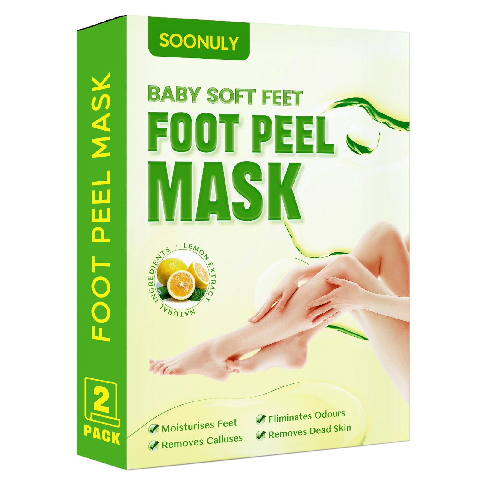 Peach Foot Peel Mask - for Dry Cracked Feet - Remove Dead Skin and Calluses  | Lavinso