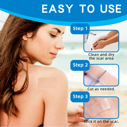 Silicone Scar Sheets 8 Pack - 5.9" x 1.57", Soonuly Silicone Bandage for Old New Scars