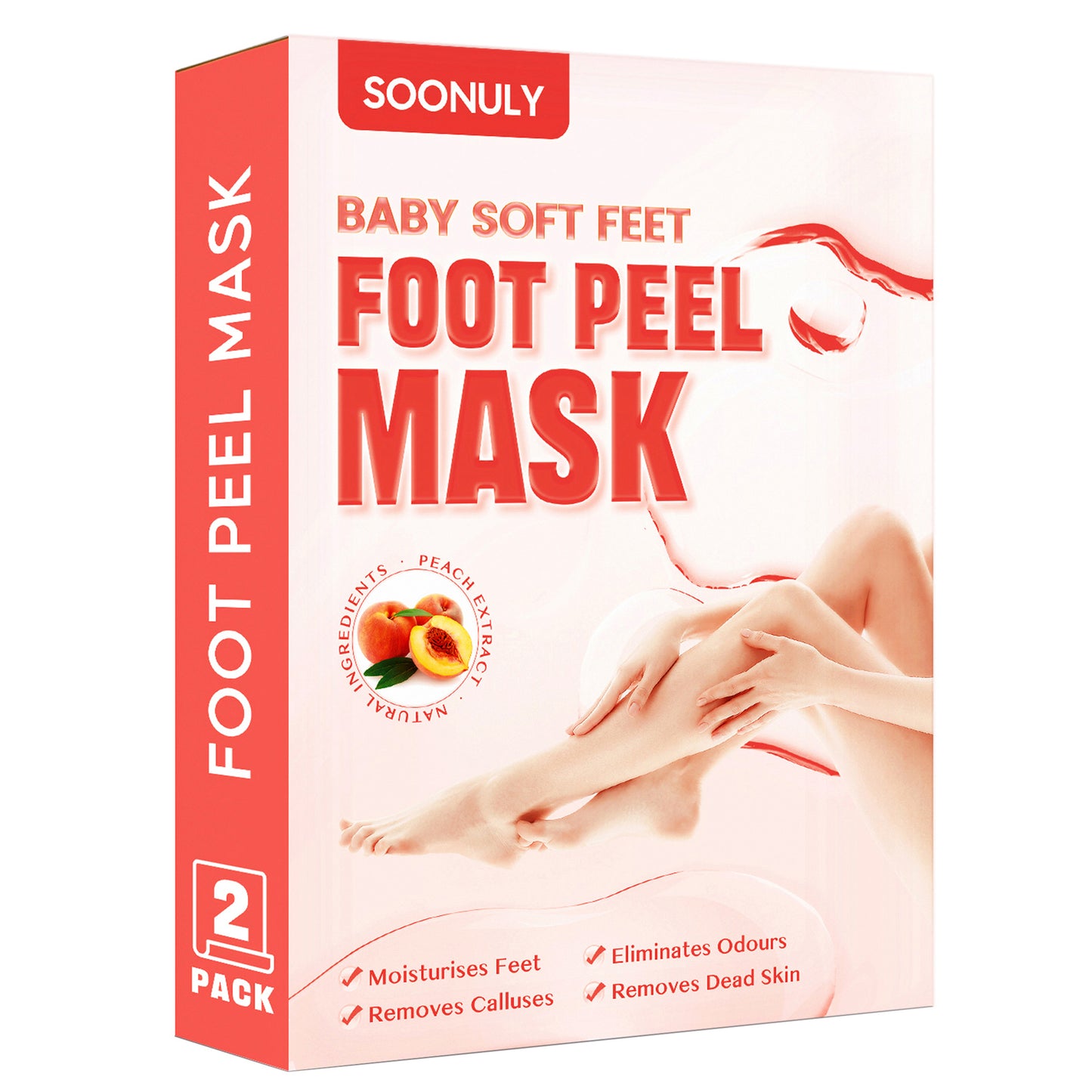 2 Pairs Foot Peel Mask - Peach
